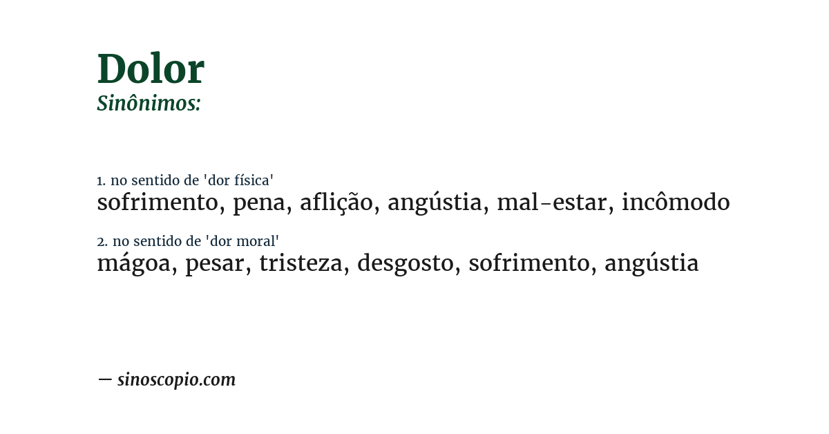 Sinônimo de dolor
