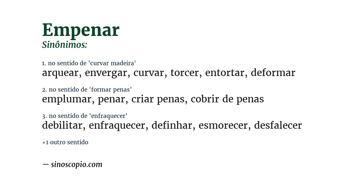Sinônimo de empenar