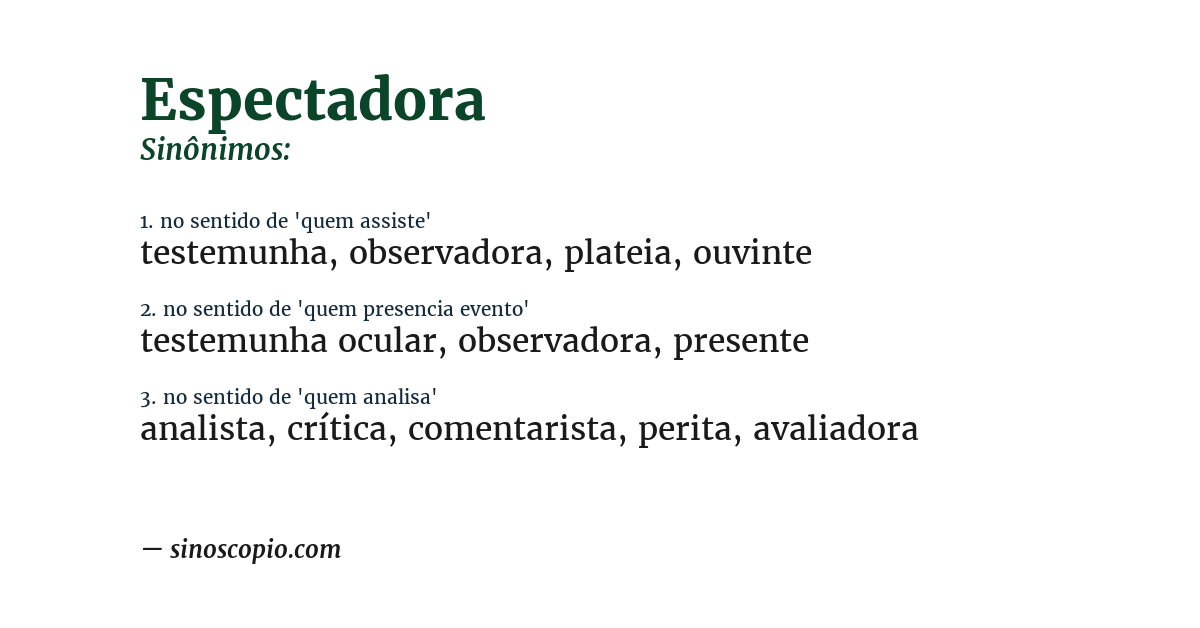 Sinônimo de espectadora