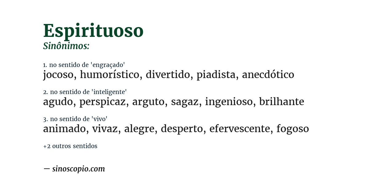 Sinônimo de espirituoso