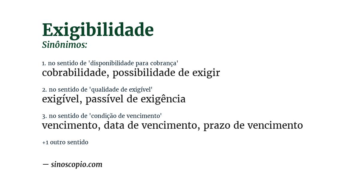 Sinônimo de exigibilidade