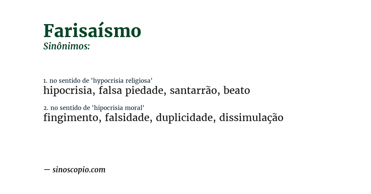 Sinônimo de farisaísmo