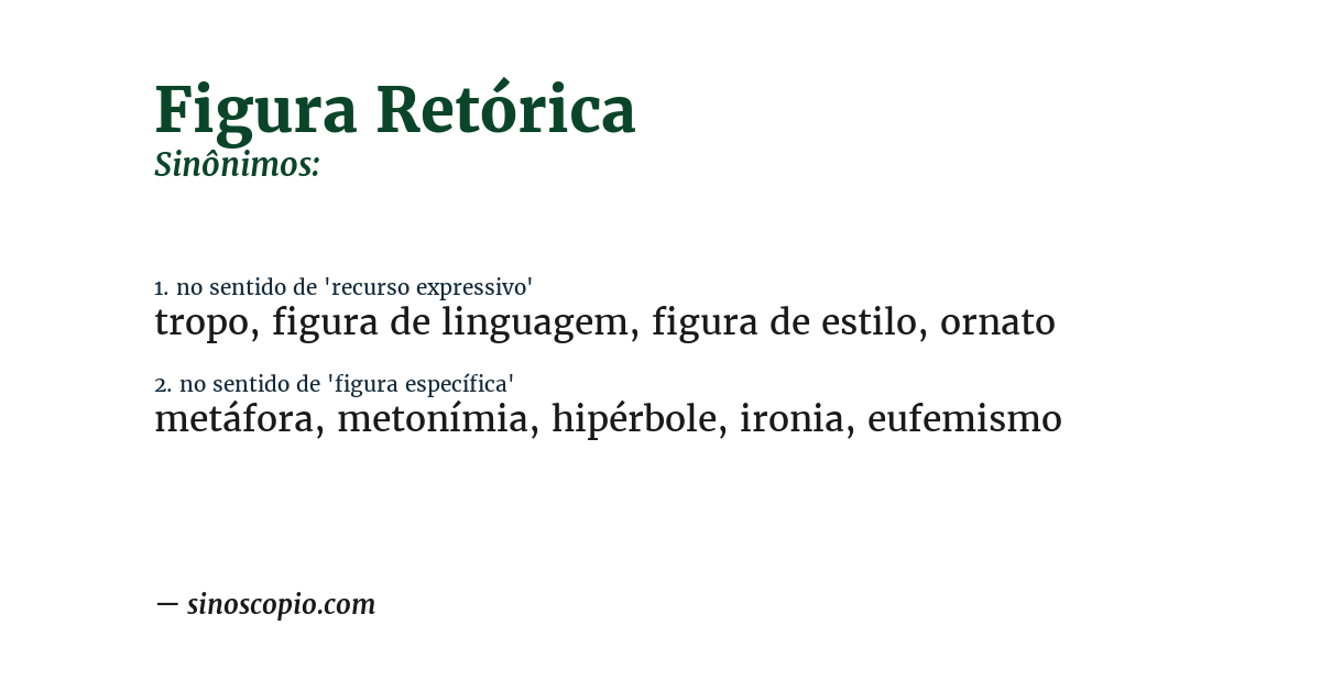 Sinônimo de figura retórica