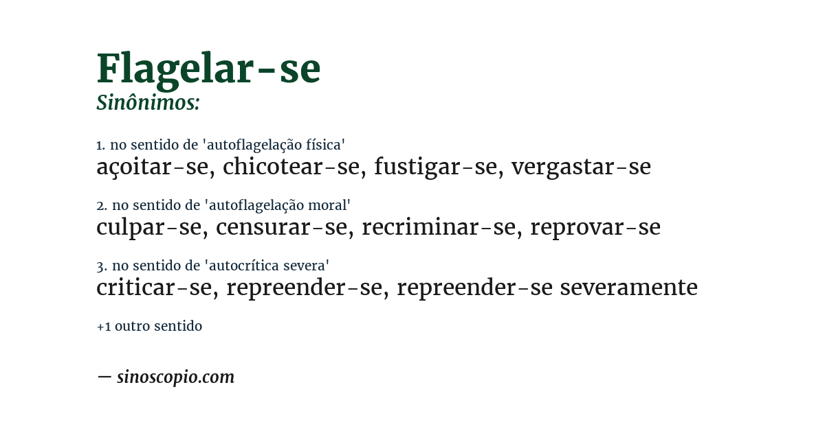 Sinônimo de flagelar-se