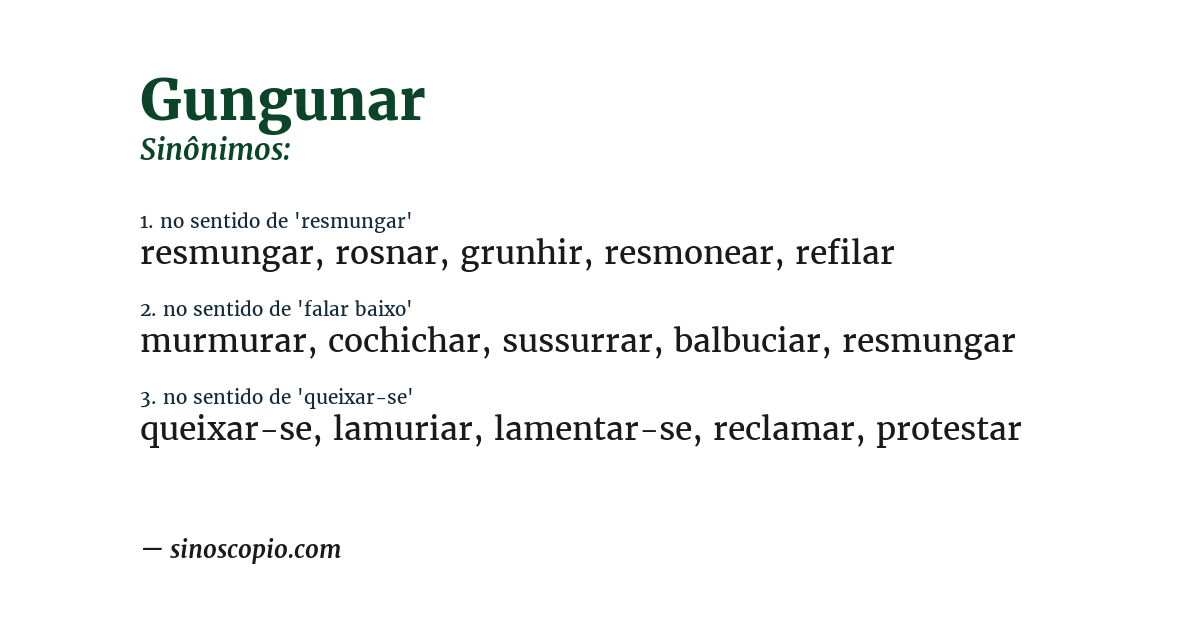 Sinônimo de gungunar