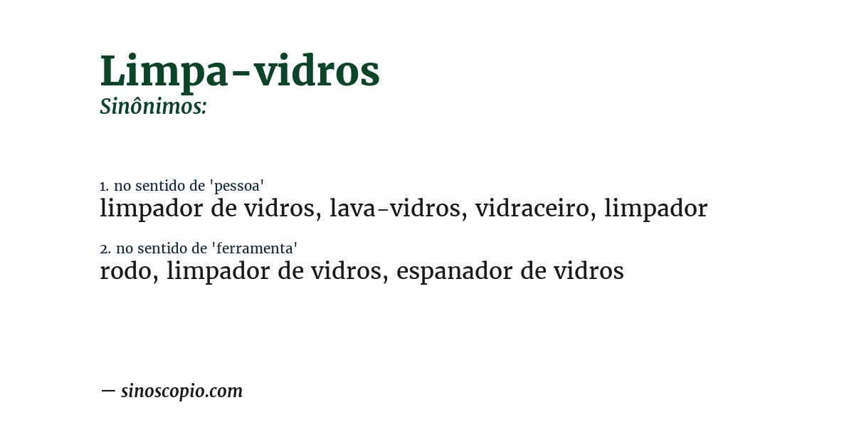 Sinônimo de limpa-vidros