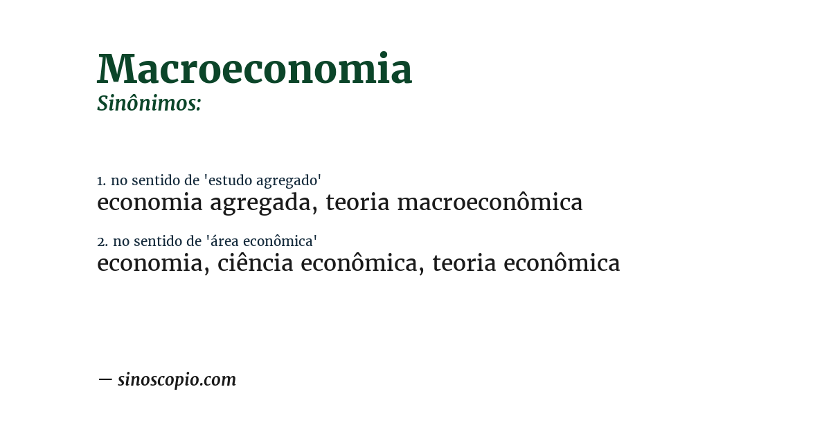 Sinônimo de macroeconomia