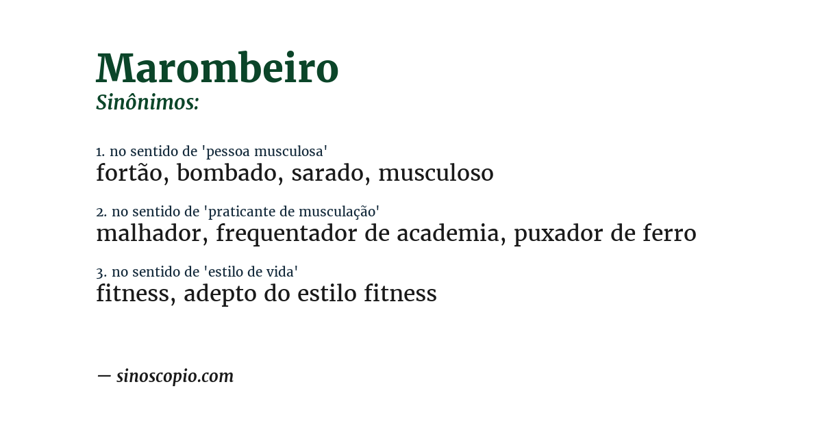 Sinônimo de marombeiro