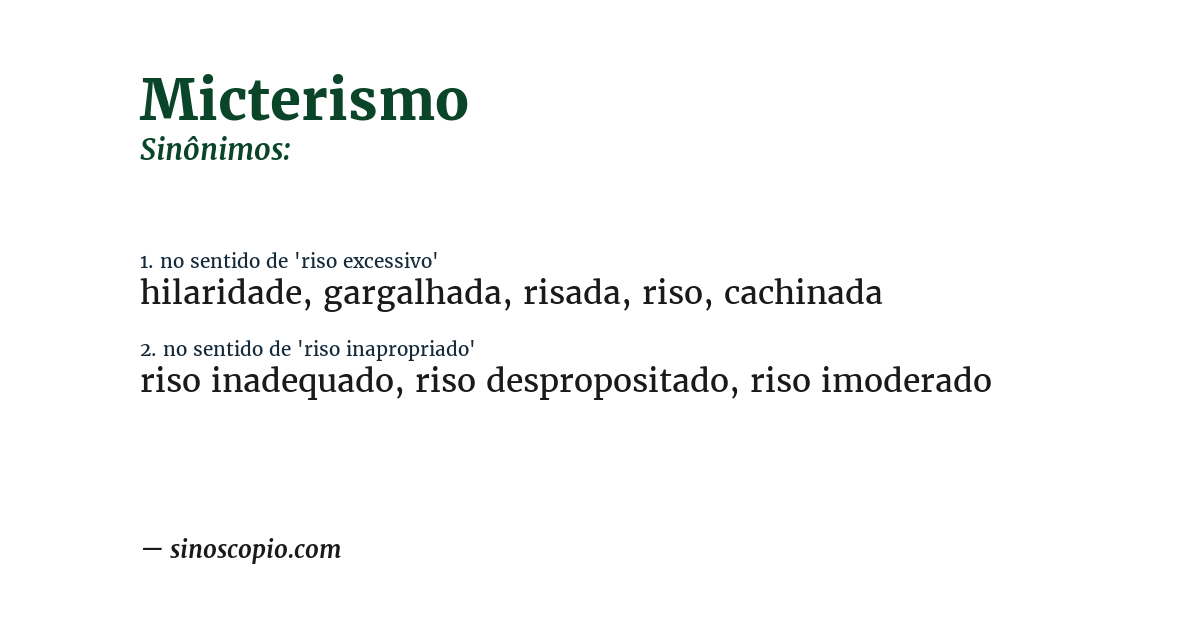 Sinônimo de micterismo