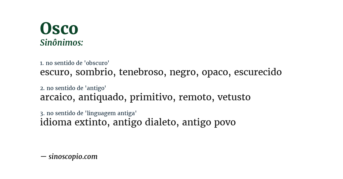 Sinônimo de osco