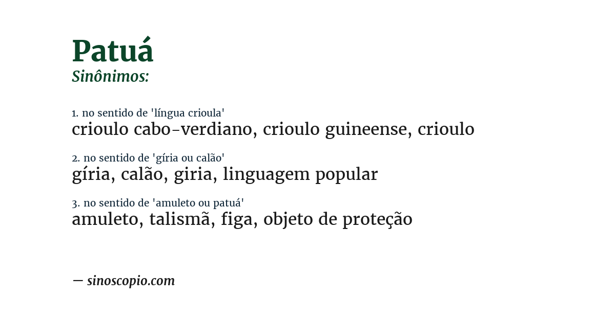Sinônimo de patuá