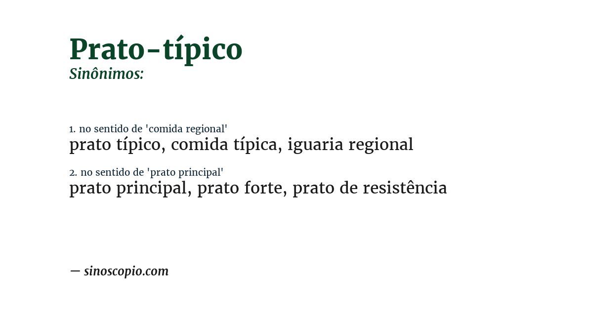 Sinônimo de prato-típico