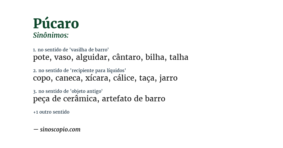 Sinônimo de púcaro