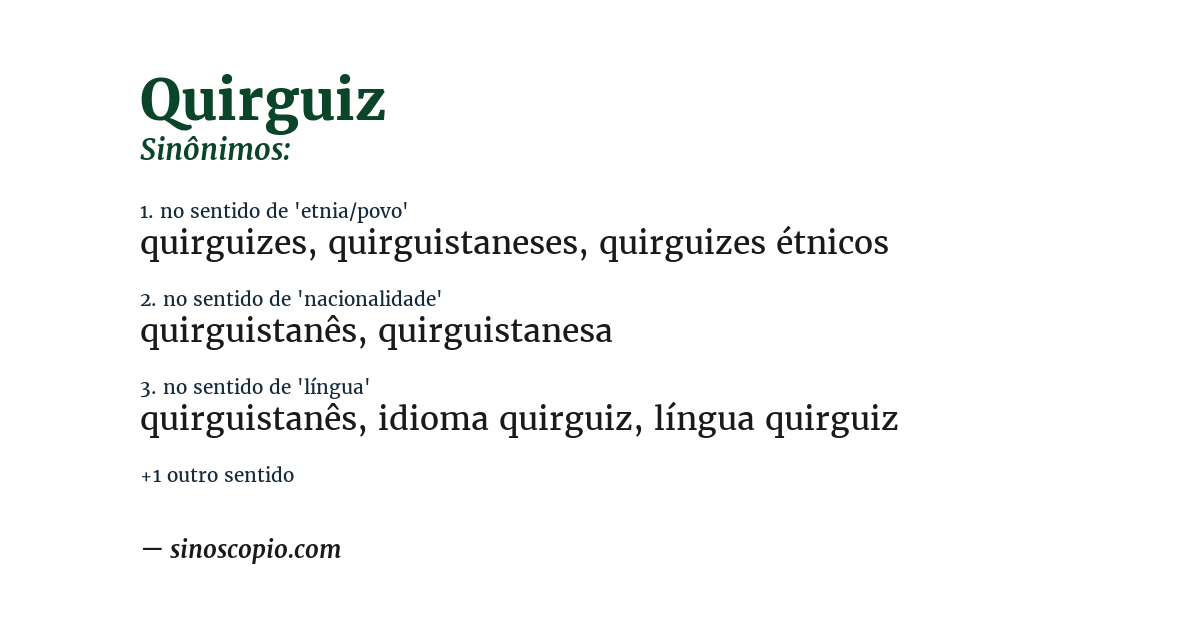 Sinônimo de quirguiz