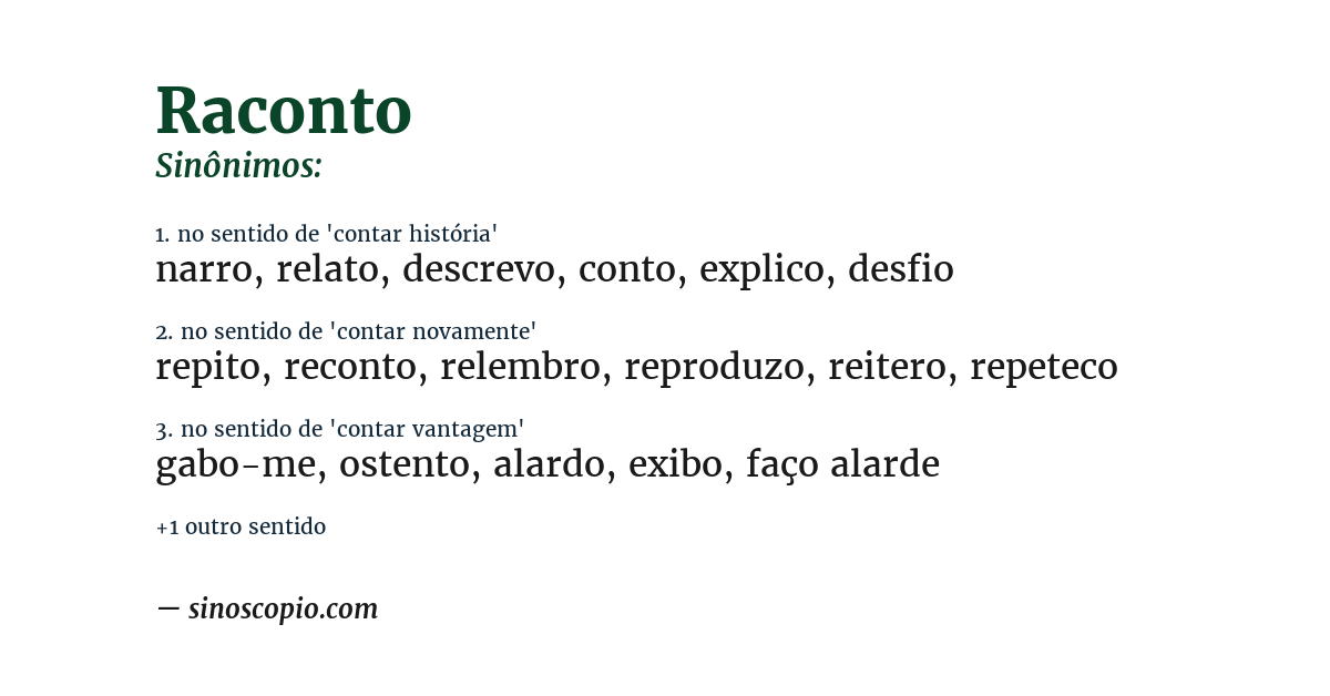 Sinônimo de raconto