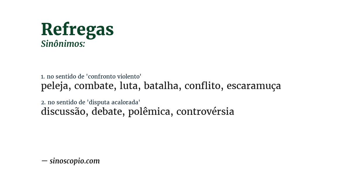 Sinônimo de refregas