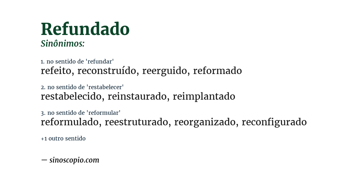 Sinônimo de refundado