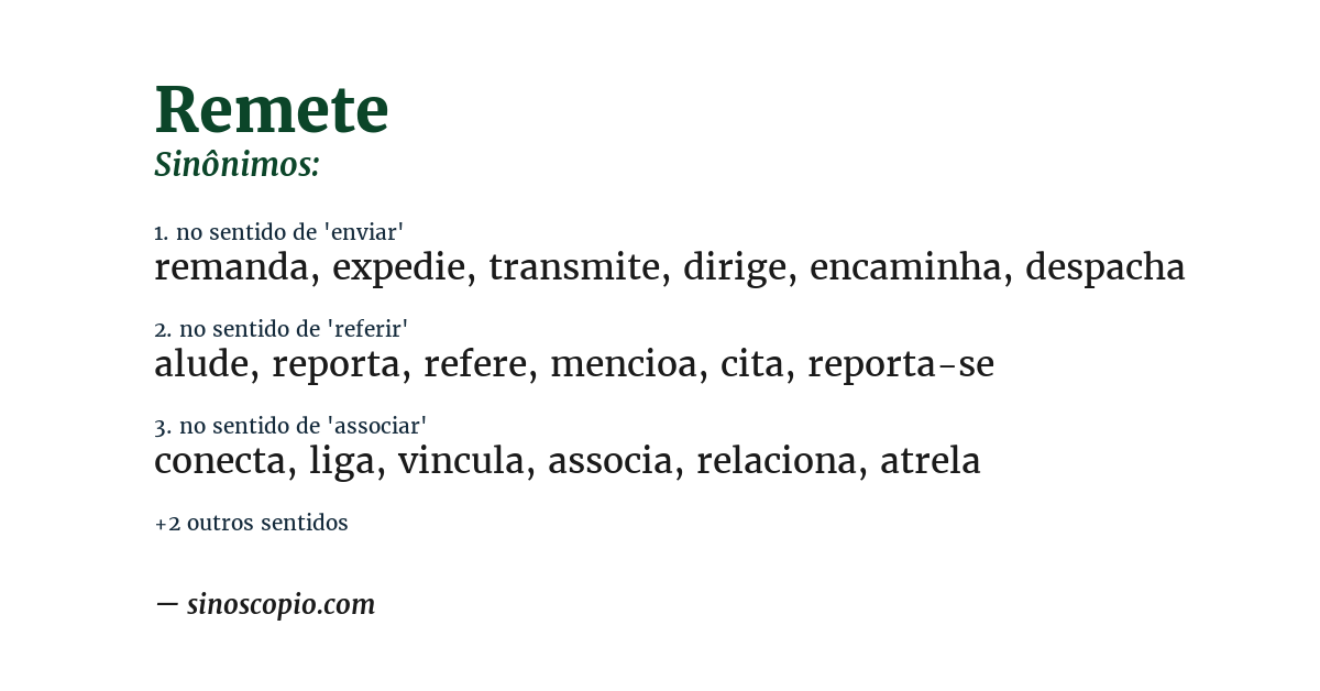 Sinônimo de remete