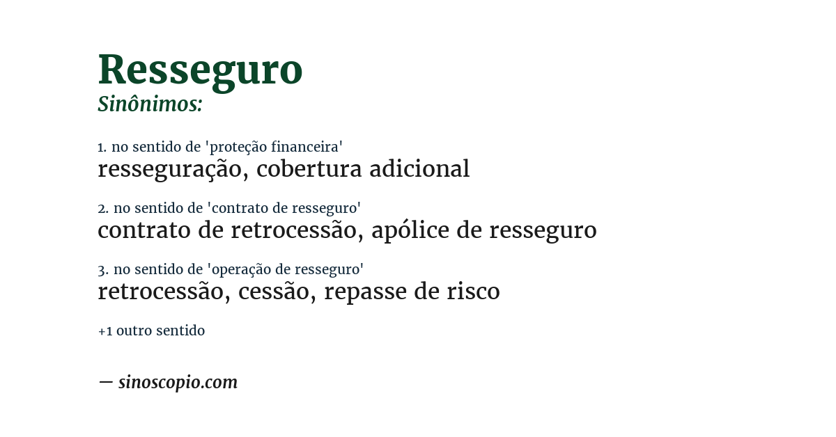 Sinônimo de resseguro