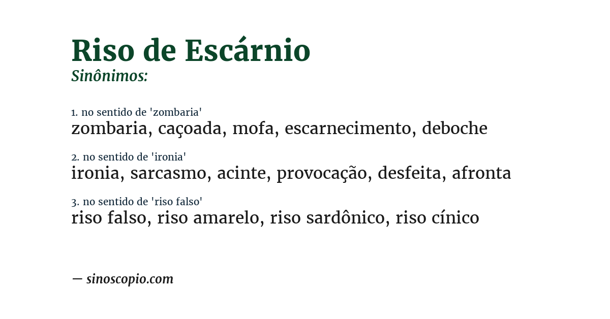 Sinônimo de riso de escárnio