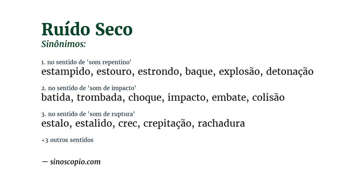 Sinônimo de ruído seco