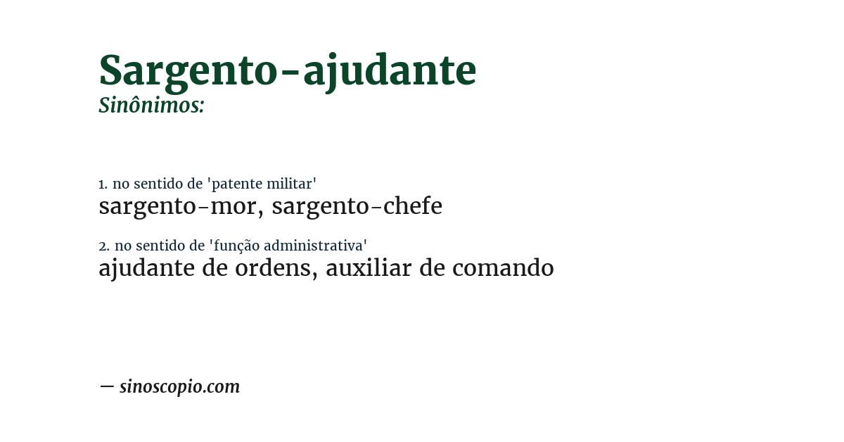Sinônimo de sargento-ajudante