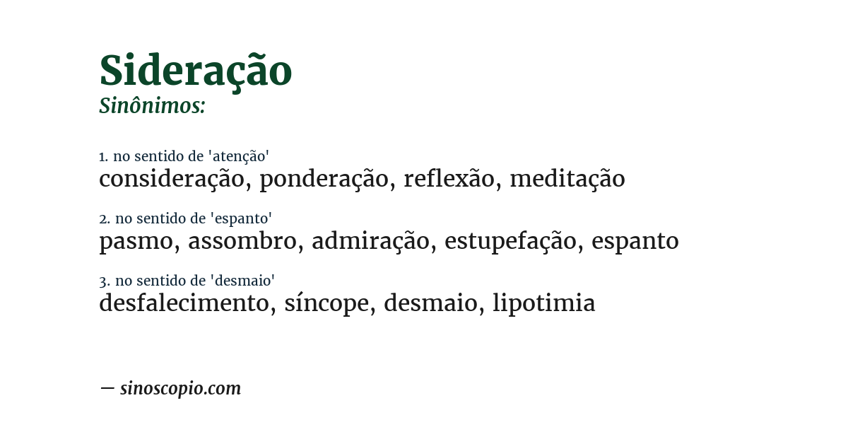 Sinônimo de sideração