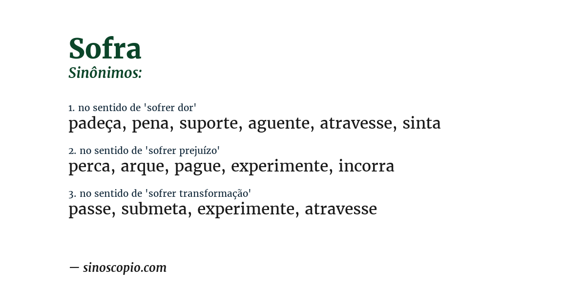 Sinônimo de sofra