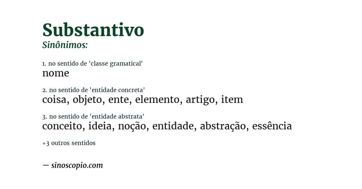 Sinônimo de substantivo