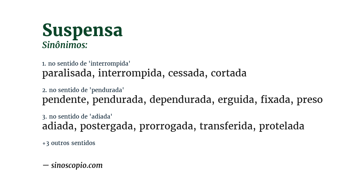 Sinônimo de suspensa