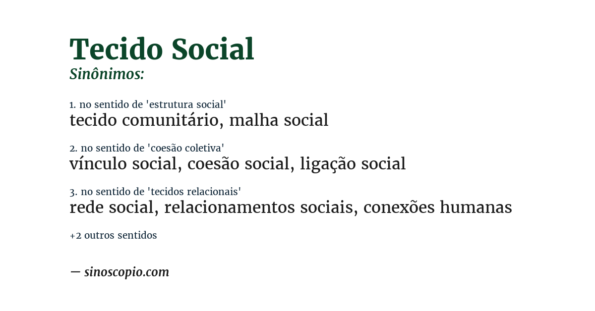 Sinônimo de tecido social