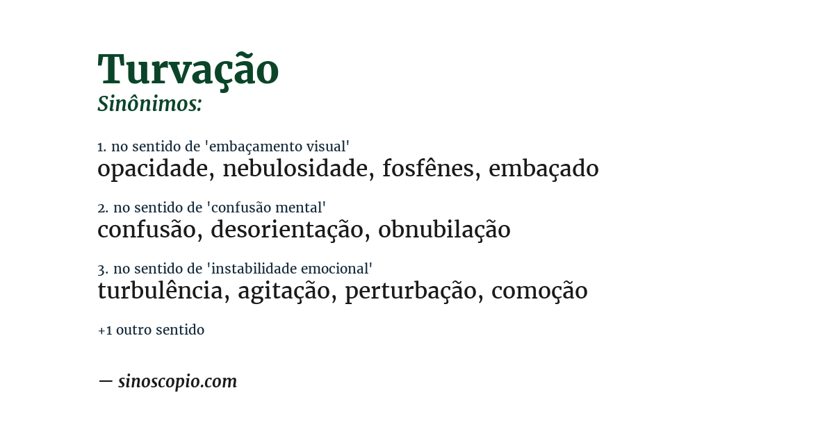 Sinônimo de turvação