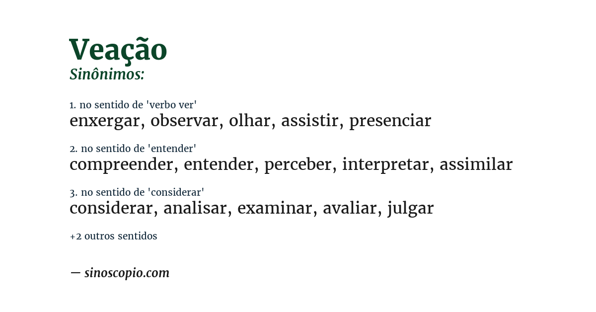 Sinônimo de veação