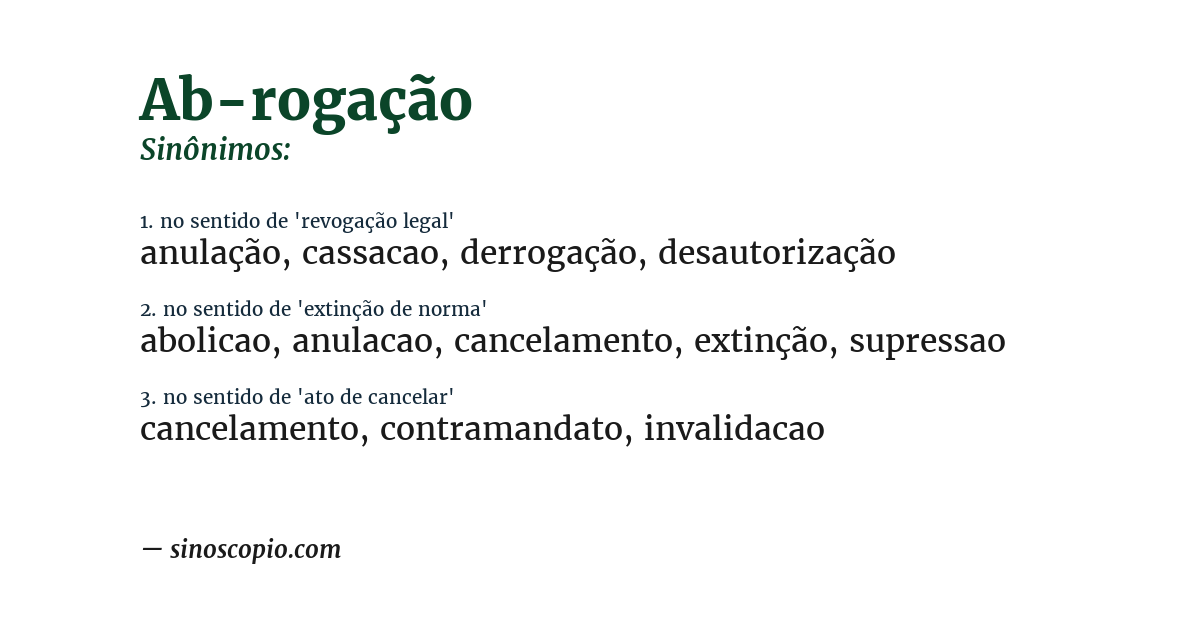 Sinônimo de ab-rogação