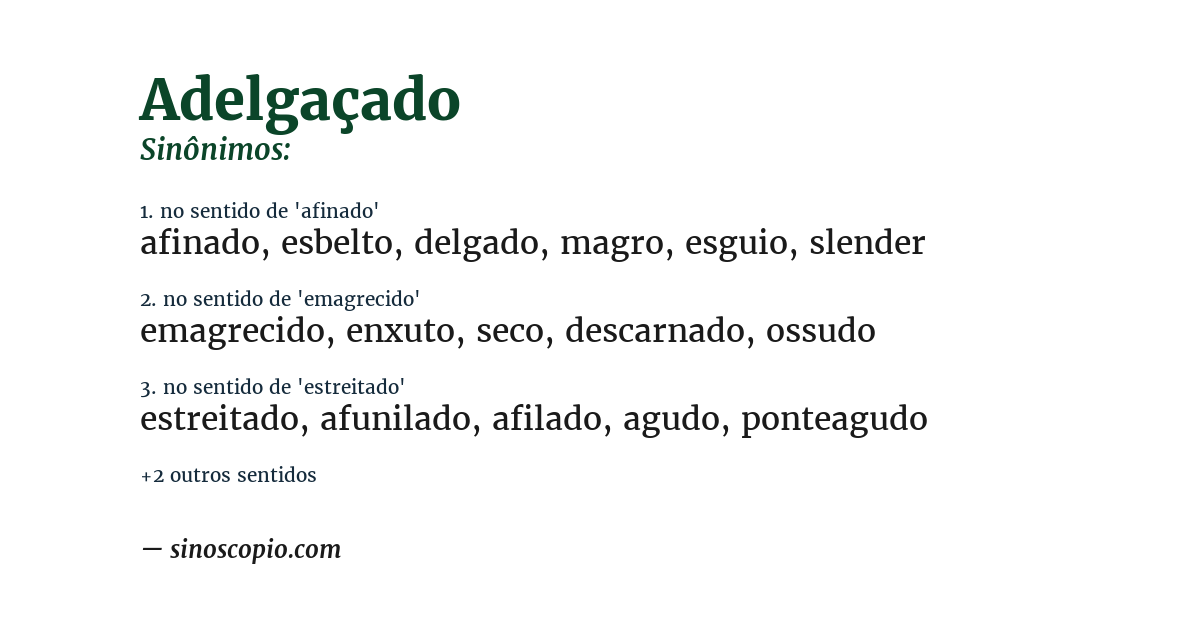 Sinônimo de adelgaçado