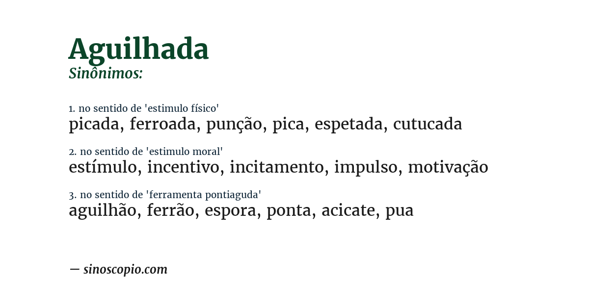 Sinônimo de aguilhada