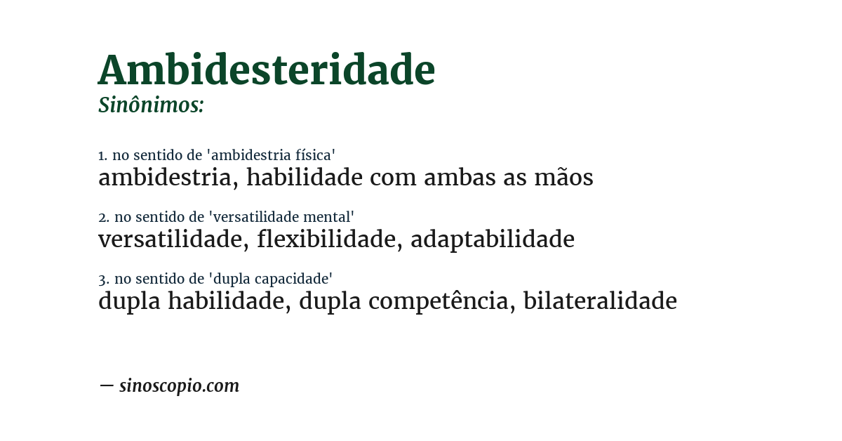 Sinônimo de ambidesteridade