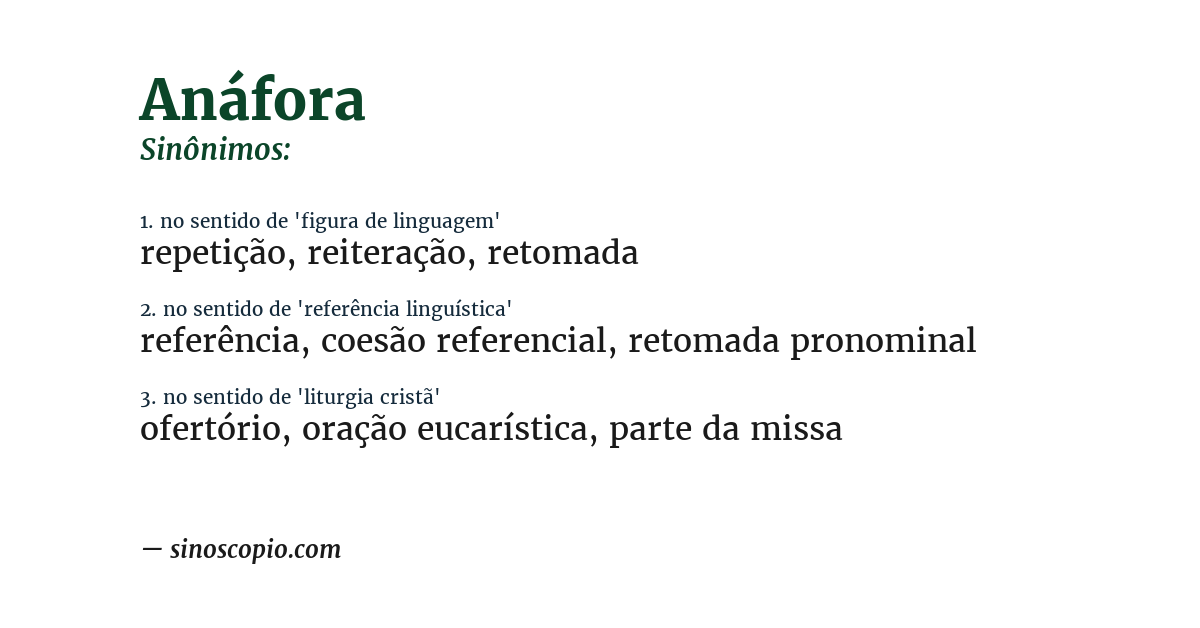 Sinônimo de anáfora