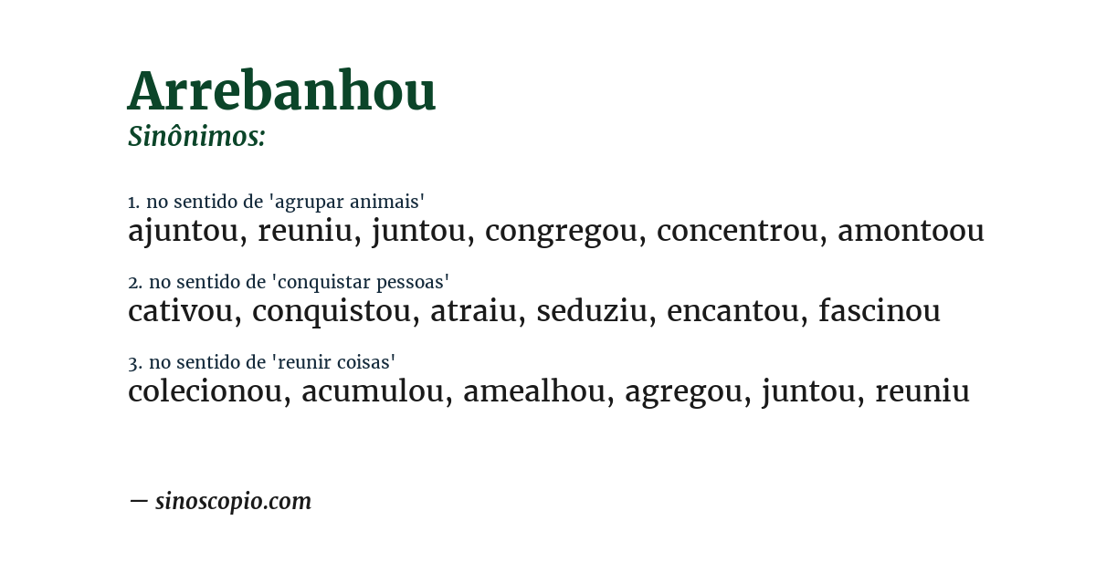 Sinônimo de arrebanhou