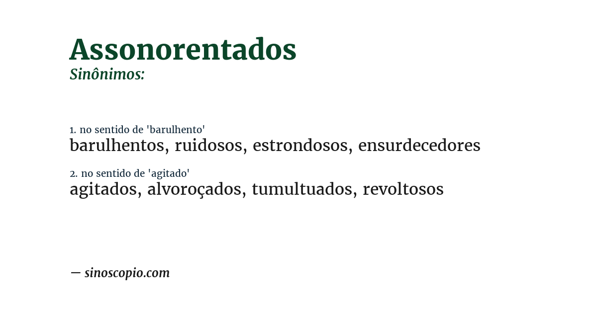 Sinônimo de assonorentados
