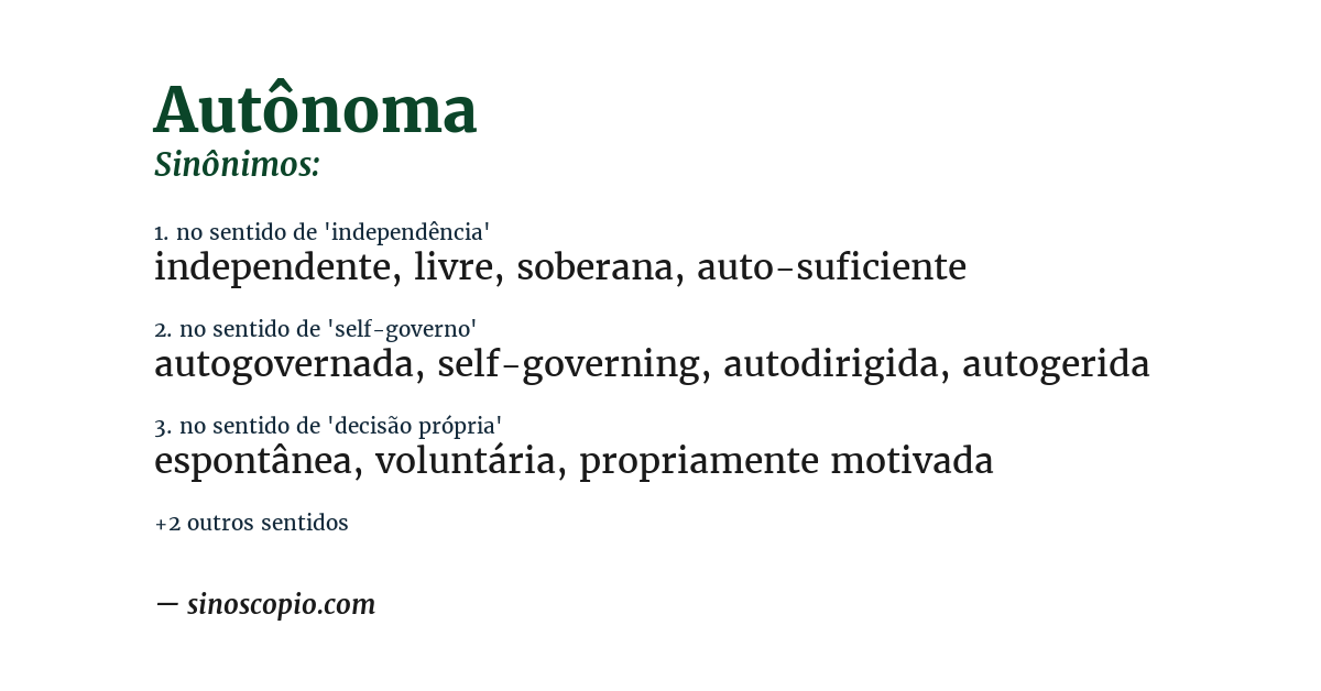 Sinônimo de autônoma