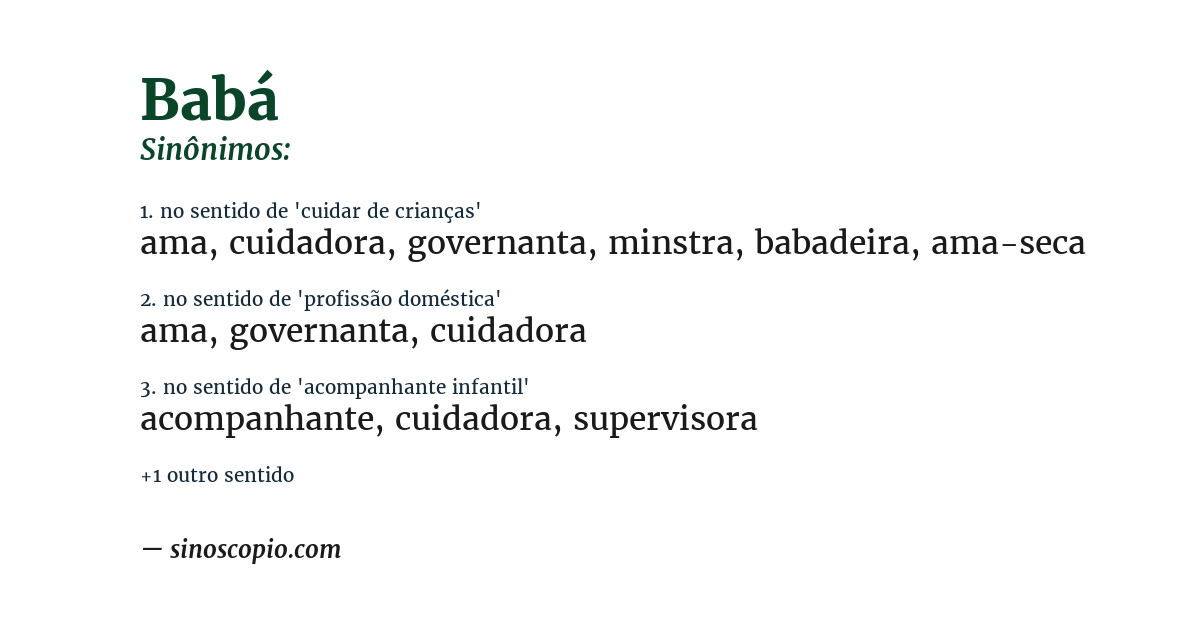 Sinônimo de babá