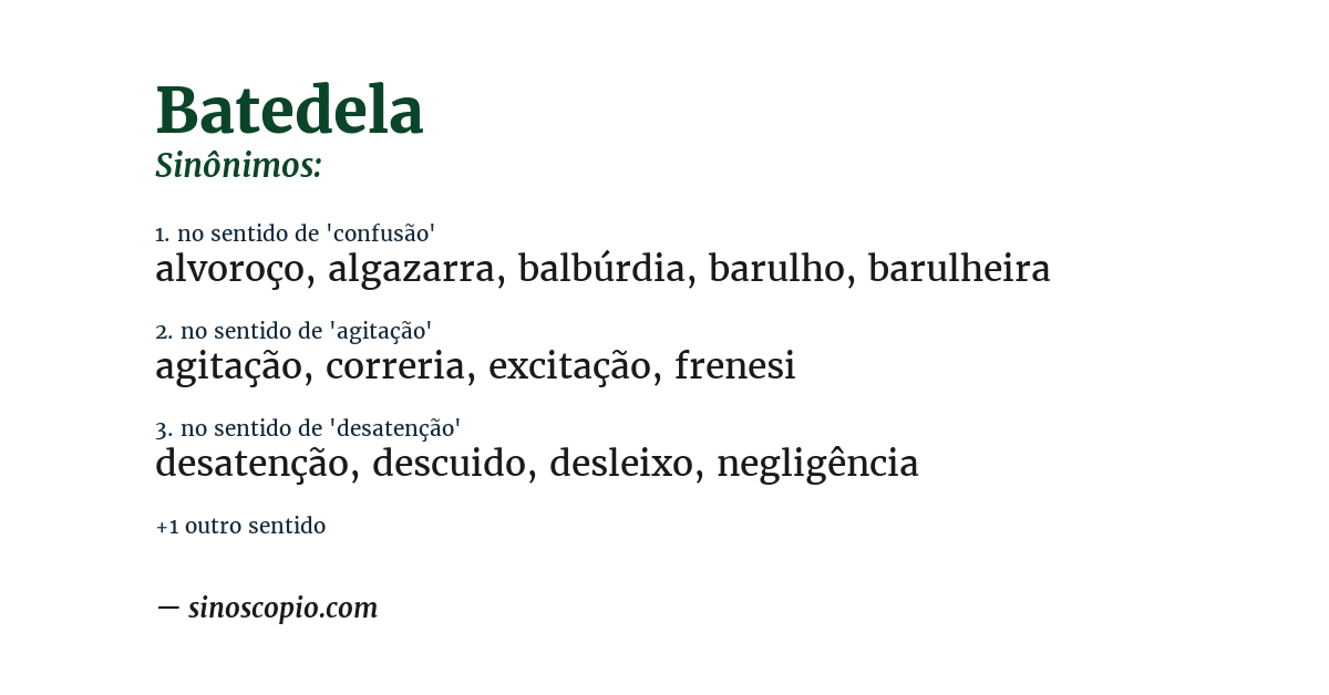 Sinônimo de batedela