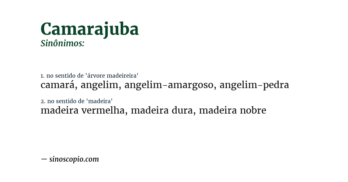 Sinônimo de camarajuba