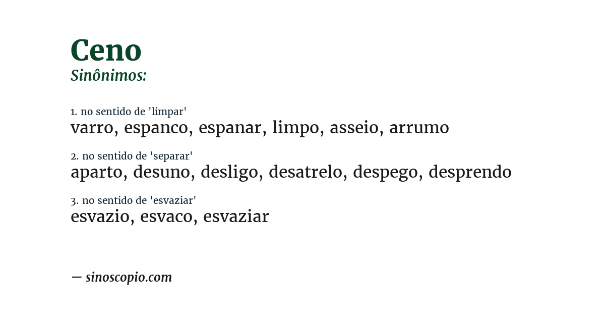 Sinônimo de ceno