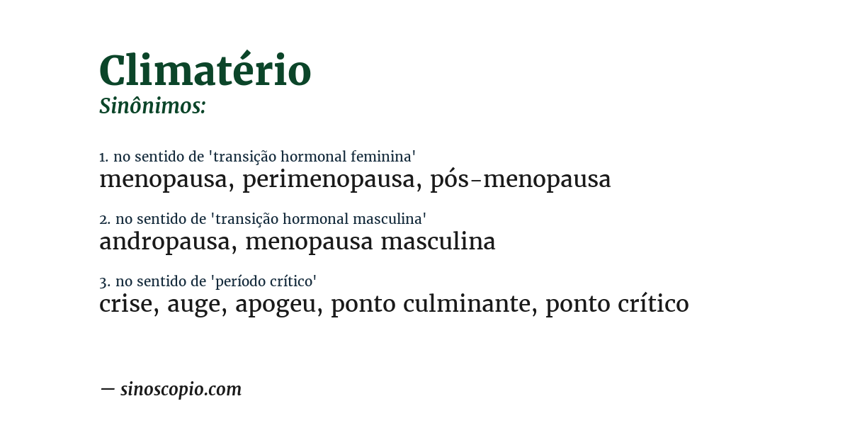 Sinônimo de climatério