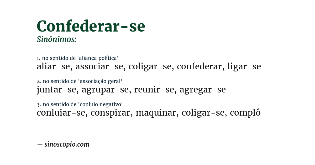 Sinônimo de confederar-se