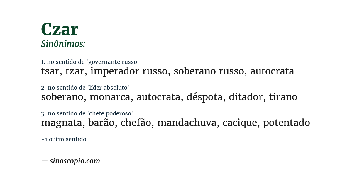 Sinônimo de czar