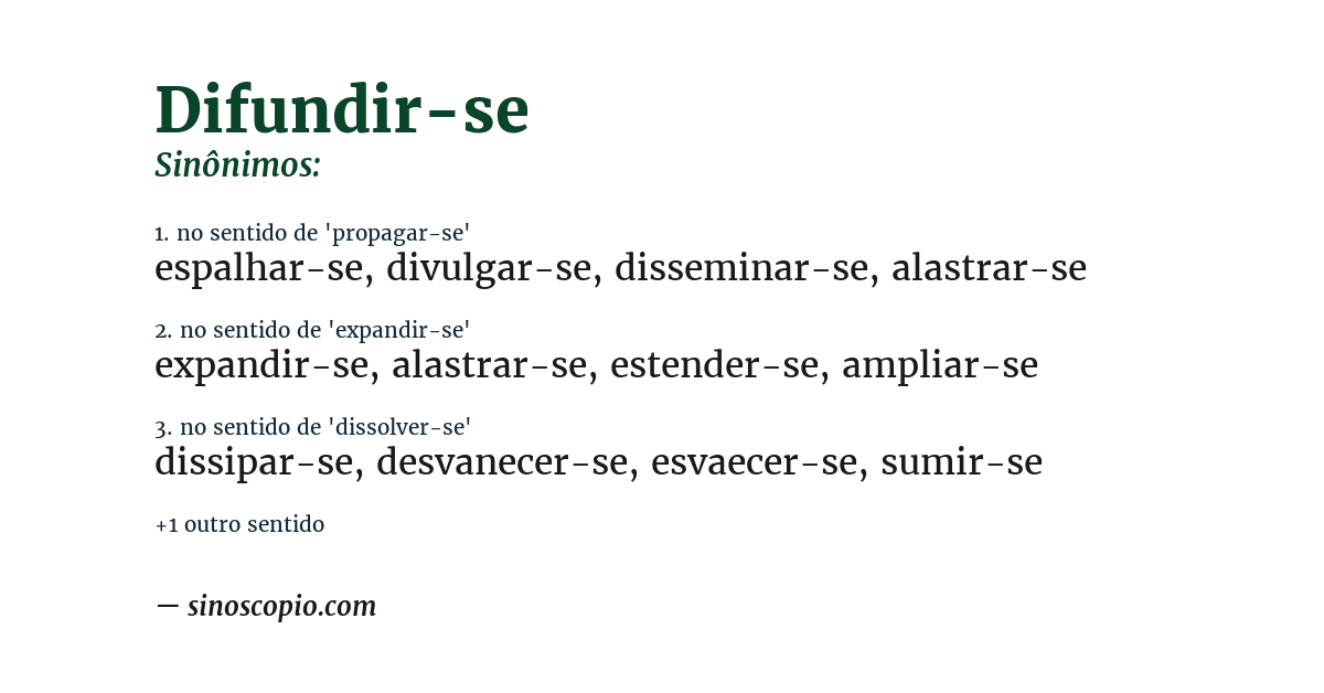 Sinônimo de difundir-se