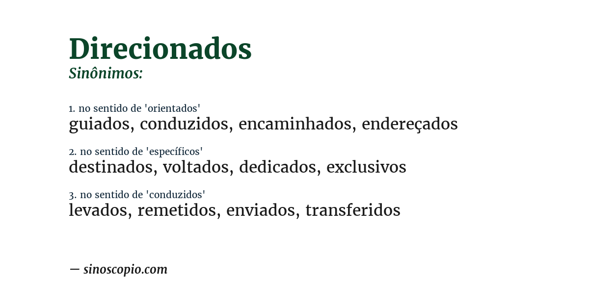 Sinônimo de direcionados